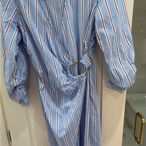 Veronica Beard Striped Blue Wrap Dress